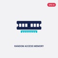 Two color random access memory chip vector icon from computer concept. isolated blue random access memory chip vector sign symbol Royalty Free Stock Photo