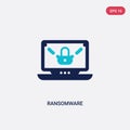 Two color ransomware vector icon from cyber concept. isolated blue ransomware vector sign symbol can be use for web, mobile and