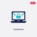 Two color ransomware vector icon from cyber concept. isolated blue ransomware vector sign symbol can be use for web, mobile and Royalty Free Stock Photo