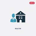 Two color realtor vector icon from real estate concept. isolated blue realtor vector sign symbol can be use for web, mobile and