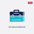 Two color rectangular briefcase vector icon from business concept. isolated blue rectangular briefcase vector sign symbol can be