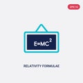 Two color relativity formulae vector icon from education concept. isolated blue relativity formulae vector sign symbol can be use Royalty Free Stock Photo