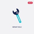 Two color repair tools vector icon from edit tools concept. isolated blue repair tools vector sign symbol can be use for web,