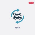 Two color repair vector icon from insurance concept. isolated blue repair vector sign symbol can be use for web, mobile and logo.