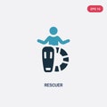 Two color rescuer vector icon from people skills concept. isolated blue rescuer vector sign symbol can be use for web, mobile and
