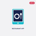 Two color restaurant app vector icon from computer concept. isolated blue restaurant app vector sign symbol can be use for web,