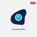 Two color restaurant fried egg vector icon from bistro and restaurant concept. isolated blue restaurant fried egg vector sign