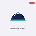 Two color restaurant service vector icon from food and restaurant concept. isolated blue restaurant service vector sign symbol can