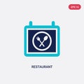 Two color restaurant vector icon from food concept. isolated blue restaurant vector sign symbol can be use for web, mobile and