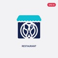 Two color restaurant vector icon from hotel concept. isolated blue restaurant vector sign symbol can be use for web, mobile and