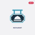 Two color restaurant vector icon from signs concept. isolated blue restaurant vector sign symbol can be use for web, mobile and