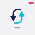 Two color reverse vector icon from geometry concept. isolated blue reverse vector sign symbol can be use for web, mobile and logo Royalty Free Stock Photo