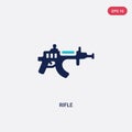Two color rifle vector icon from army concept. isolated blue rifle vector sign symbol can be use for web, mobile and logo. eps 10 Royalty Free Stock Photo