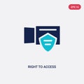 Two color right to access vector icon from gdpr concept. isolated blue right to access vector sign symbol can be use for web,