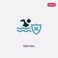 Two color risk pool vector icon from insurance concept. isolated blue risk pool vector sign symbol can be use for web, mobile and Royalty Free Stock Photo