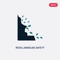 Two color rock landslide safety vector icon from maps and flags concept. isolated blue rock landslide safety vector sign symbol