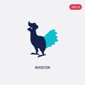 Two color rooster vector icon from farming concept. isolated blue rooster vector sign symbol can be use for web, mobile and logo.