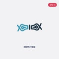 Two color rope tied vector icon from nautical concept. isolated blue rope tied vector sign symbol can be use for web, mobile and