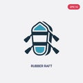 Two color rubber raft vector icon from nautical concept. isolated blue rubber raft vector sign symbol can be use for web, mobile