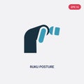 Two color ruku posture vector icon from religion-2 concept. isolated blue ruku posture vector sign symbol can be use for web,