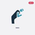 Two color ruku vector icon from people concept. isolated blue ruku vector sign symbol can be use for web, mobile and logo. eps 10
