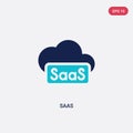 Two color saas vector icon from general concept. isolated blue saas vector sign symbol can be use for web, mobile and logo. eps 10