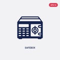 Two color safebox vector icon from digital economy concept. isolated blue safebox vector sign symbol can be use for web, mobile