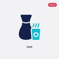 Two color sake vector icon from food concept. isolated blue sake vector sign symbol can be use for web, mobile and logo. eps 10