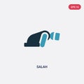 Two color salah vector icon from religion-2 concept. isolated blue salah vector sign symbol can be use for web, mobile and logo. Royalty Free Stock Photo