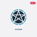 Two color satanism vector icon from religion concept. isolated blue satanism vector sign symbol can be use for web, mobile and