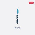 Two color scalpel vector icon from medical concept. isolated blue scalpel vector sign symbol can be use for web, mobile and logo. Royalty Free Stock Photo