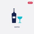 Two color scotch vector icon from food concept. isolated blue scotch vector sign symbol can be use for web, mobile and logo. eps