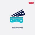 Two color scouring pads vector icon from cleaning concept. isolated blue scouring pads vector sign symbol can be use for web,