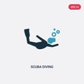 Two color scuba diving vector icon from sports concept. isolated blue scuba diving vector sign symbol can be use for web, mobile Royalty Free Stock Photo