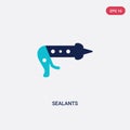 Two color sealants vector icon from dentist concept. isolated blue sealants vector sign symbol can be use for web, mobile and logo