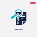 Two color searching vector icon from human resources concept. isolated blue searching vector sign symbol can be use for web,