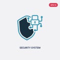 Two color security system vector icon from smart home concept. isolated blue security system vector sign symbol can be use for web Royalty Free Stock Photo