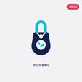 Two color seed bag vector icon from agriculture concept. isolated blue seed bag vector sign symbol can be use for web, mobile and Royalty Free Stock Photo