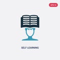 Two color self learning vector icon from other concept. isolated blue self learning vector sign symbol can be use for web, mobile