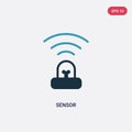 Two color sensor vector icon from smart house concept. isolated blue sensor vector sign symbol can be use for web, mobile and logo