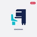 Two color sensorama vector icon from artificial intellegence concept. isolated blue sensorama vector sign symbol can be use for