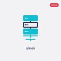 Two color server vector icon from electronic devices concept. isolated blue server vector sign symbol can be use for web, mobile