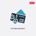 Two color settings abstract business card vector icon from other concept. isolated blue settings abstract business card vector