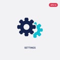 Two color settings vector icon from customer service concept. isolated blue settings vector sign symbol can be use for web, mobile