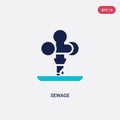 Two color sewage vector icon from industry concept. isolated blue sewage vector sign symbol can be use for web, mobile and logo.