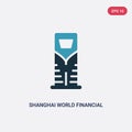 Two color shanghai world financial center vector icon from monuments concept. isolated blue shanghai world financial center vector