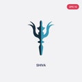 Two color shiva vector icon from religion concept. isolated blue shiva vector sign symbol can be use for web, mobile and logo. eps