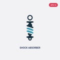 Two color shock absorber vector icon from security concept. isolated blue shock absorber vector sign symbol can be use for web,