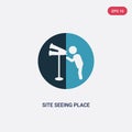 Two color site seeing place vector icon from signs concept. isolated blue site seeing place vector sign symbol can be use for web