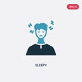 Two color sleepy vector icon from other concept. isolated blue sleepy vector sign symbol can be use for web, mobile and logo. eps Royalty Free Stock Photo